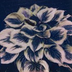 Hosta,2021,  Polaroid photo print on canvas, 30 x 31”